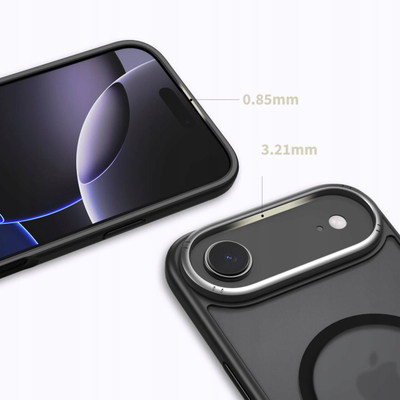 Futrollë MagSafe Tech-Protect MagEdge për iPhone 17 Air 17 Pro, mat, e zezë