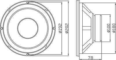 Woofer Gonik GDN20, 8", 150W, 8 Ohm