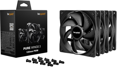 Ventilator kase Be Quiet Pure Wings 3 PWM, set 3x120mm, i zi