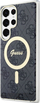 Futrollë Guess 4G MagSafe për Samsung Galaxy S23 Ultra, PC TPU, me magnet, e zezë
