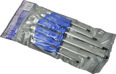 Set kaçavidash Geko G30586, 6 copë, me dorezë të rehatshme, shumëngjyrësh