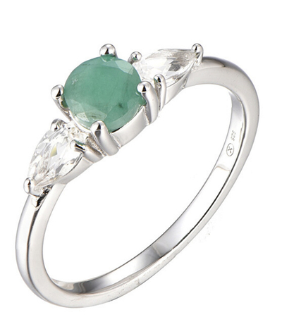 Unazë Brilio Silver Emerald SR09031D