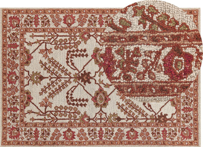Tapet leshi ADILCEVAZ, 160 x 230 cm, stil oriental, portokalli me bezhë