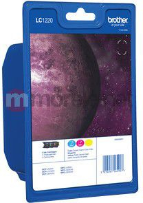 Set bojërash Brother LC1220 Rainbow, 3 copë, për printer inkjet, me shumë ngjyra