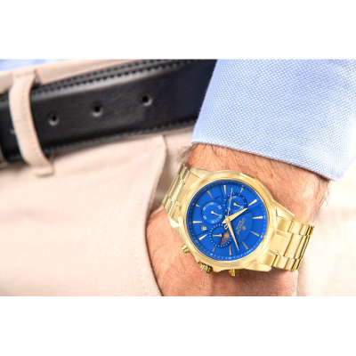 Orë burrash Giewont GW9460-B5 Chronograph, xham safir, ngjyrë ari blu