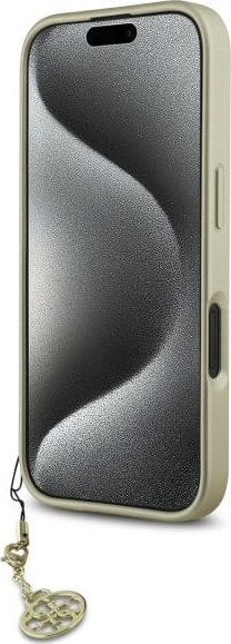 Mbështjellës telefoni Guess 4G Charms, iPhone 16 6.1", i zi