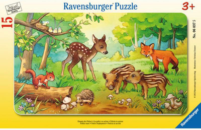 Puzzle Ravensburg - Kafshët e pyllit, 15 copë