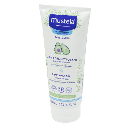 Xhel larës trupi dhe flokësh Mustela 2 in 1, për lëkurë normale, 200ml
