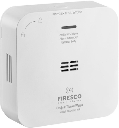 Detektor monoksidi karboni Firesco FCO-850 WF, WiFi Smart Tuya, 85 dB, i bardhë