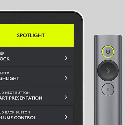 Prezantues Logitech Spotlight, i hirtë