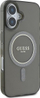 Këllëf telefoni Guess IML Glitter Circle me MagSafe për iPhone 16 6.1", transparent, i zi
