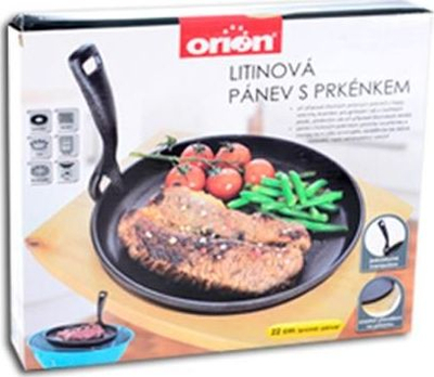 Tigan gize Orion 22 cm, me dërrasë druri, i zi