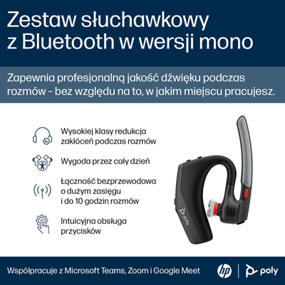 Bluetooth слушалки Poly Voyager Legend 30, со микрофон, намалување на бучава, црни