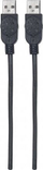 Kabllo USB-A në USB-A Manhattan, 1m, e zezë