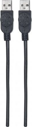 Kabllo USB-A në USB-A Manhattan, 1m, e zezë
