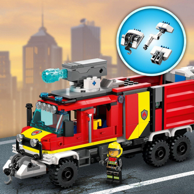 Set lodrash LEGO City Fire Brigade Command Truck 60374, 502 copa, 7+, i kuq