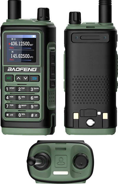 Radiostacion portabël Baofeng UV-17E, 5W, me ekran, jeshile