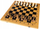 Set lojrash 3 në 1 Chess Checkers Backgammon Tryktrak, palosës, dru, ngjyrë natyrale
