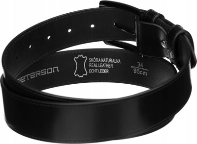 Машки ремен Peterson Classic, природна кожа, класичен, црн