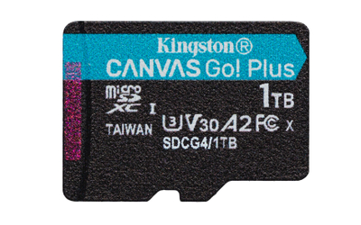 Kartë memorie Kingston MicroSDXC Canvas Go Plus, 1TB, me adapter