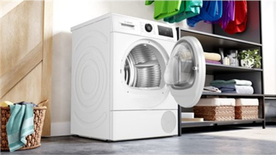 Tharëse rrobash Bosch WTU876IHSN, 9 kg, me pompë ngrohje A++, e bardhë