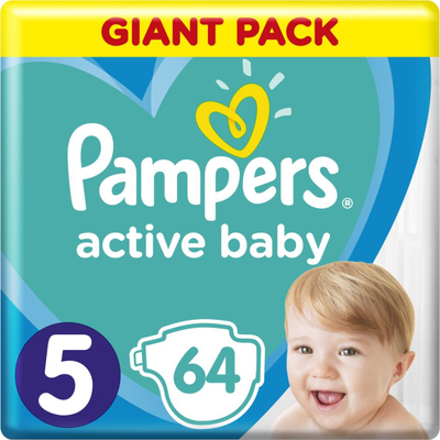 Pelena për fëmijë Pampers Active Baby 5, 11-16kg, 64 copë