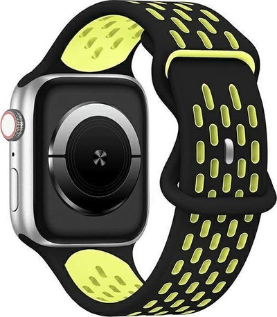 Rrip dore për Apple Watch Beline New Sport Silicone, 42 49mm, silikoni sportiv, zi me të bardhë