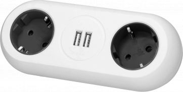 Prizë mobiljeje me USB, 2x Schuko, 2x USB, me kabull 3x1.5