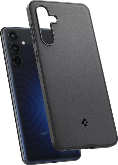 Maskë mbrojtëse Spigen Essential Sandblast, për Samsung Galaxy M55 5G, matte, e zezë