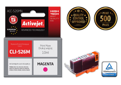 Ngjyrë për printer Activejet ACC-526MN (zëvendësim për Canon CLI-526M), 10 ml, vjollcë