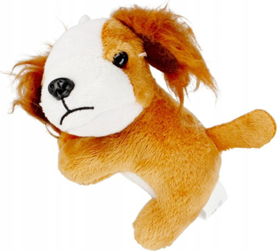 Lodër qen pelush Animals, me çantë, 12 cm, ngjyra t’përziera