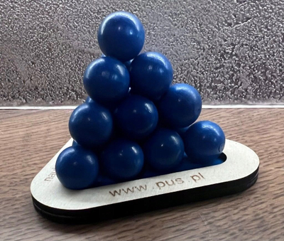 Puzzle druri Epideixis Logical Pyramid, lojë logjike 3D, bazë trekëndore, blu