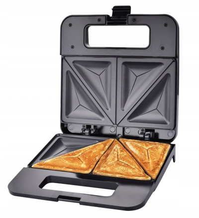 Toster sanduiçësh Esperanza Parmigiano EKT010, 1000W, pllaka jo-ngjitëse, i zi