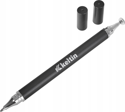 Stylus kapacitiv Keltin 2 në 1, për telefon dhe tablet, i zi