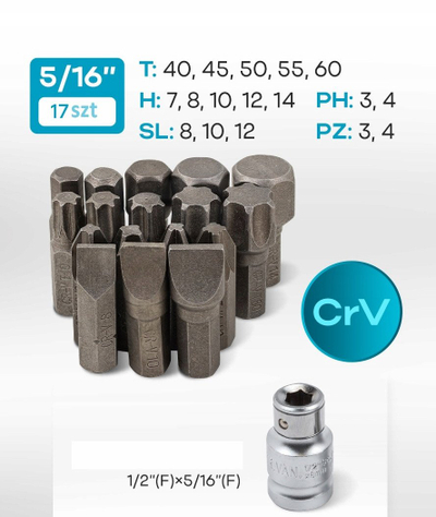 Set veglash KingTul 108 copë, 1/4" dhe 1/2", çelik chrome vanadium