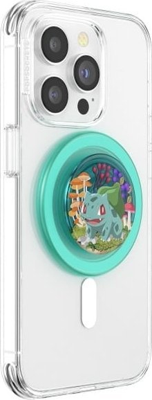 Mbajtëse telefoni PopSockets MagSafe PopGrip me unazë adapter, Bulbasaur Mint