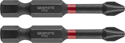 Set bitash goditëse Graphite PH2, 50 mm, 2 copë, gri