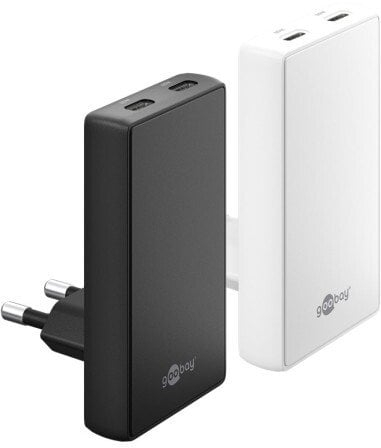 Полнач Goobay USB-C PD GaN, 65W, 2 порти, црн