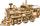 Model tren druri ROKR Locomotive, mekanik me ingranazhe, 37 cm, ngjyrë druri