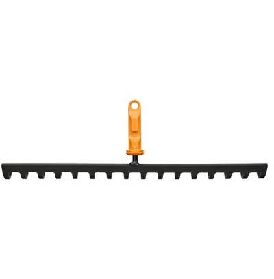 Grabujë toke Fiskars QuikFit, 16 dhëmbë, 40 cm, portokalli e zezë