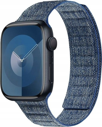 Rrip ore Crong Melange Magnetic për Apple Watch, 42 44 45 49 mm, najlon, blu melange