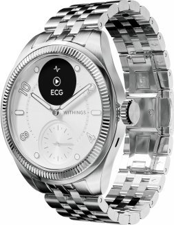 Хибриден часовник Withings ScanWatch Nova Brilliant Edition, 39mm, мониторирање на температура, сив титаниум