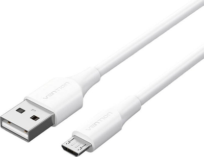 Kabllo USB Vention, USB 2.0 në Micro USB, 2A, 1m, e bardhë