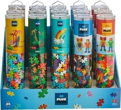 Set konstruktori Plus Plus Display Tubes Mix, 15 tuba, 200 elemente secili, shumëngjyrëshe