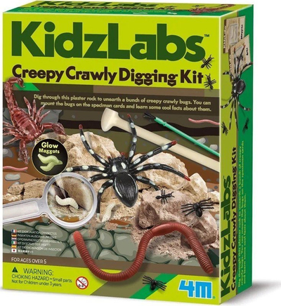 Set eksperimentesh KidzLabs Creepy Crawly Digging Kit, lodër edukative gërmimi, për kalamaj 5+