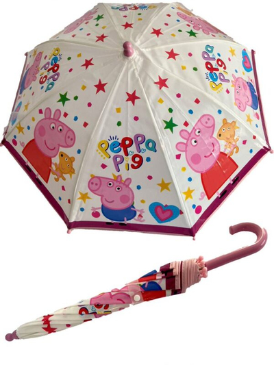 Çadër fëmijësh Peppa Pig, 54cm, plastike, shumëngjyrëshe