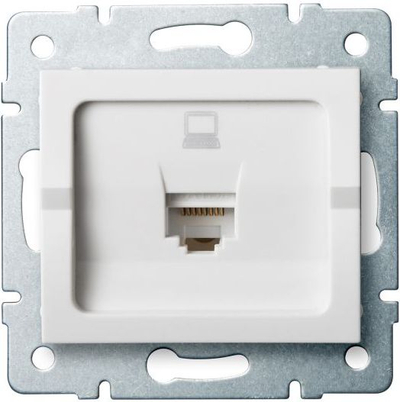 Prizë rrjeti LOGI CAT5e RJ45, e futura në mur, e bardhë