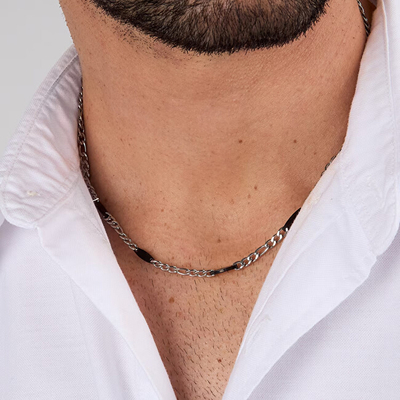 Qafore për meshkuj Trussardi T-Steel TJAXV31, e argjendtë/zezë