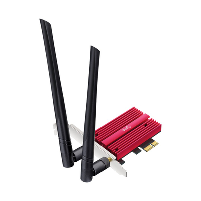 Kartë rrjeti Wi-Fi Cudy BE9300, Wi-Fi 7 tri-band, Bluetooth 5.4, e kuqe