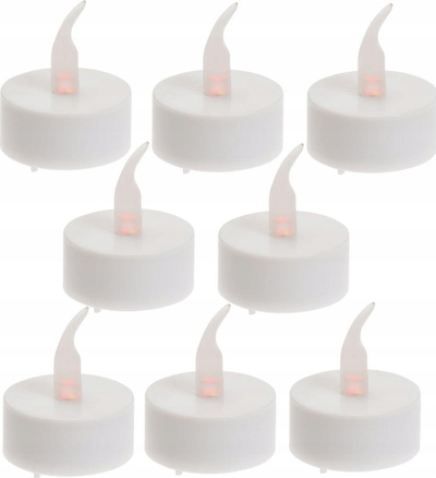 Set qirinj LED, 8 copë, dritë e bardhë e ngrohtë, me telekomandë
